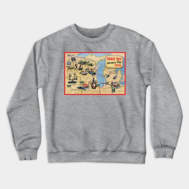 Tommy's Travel Map Crewneck Sweatshirt by Alema Art